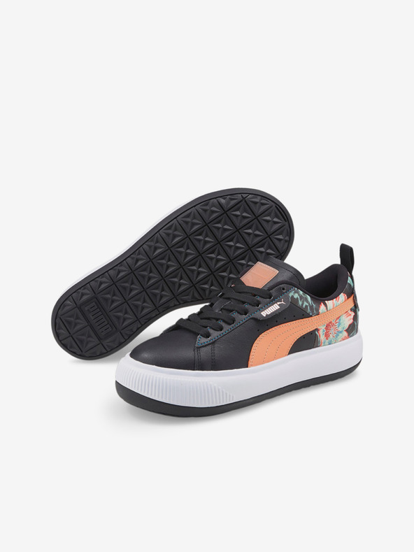 Puma Schwarze Damen-Turnschuhe aus Leder Puma Mayu