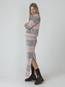 SKFK SKFK Ilaskine grau und rosa gestreifter Wollpullover mit Rippenmuster