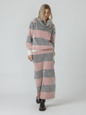 SKFK SKFK Ilaskine grau und rosa gestreifter Wollpullover mit Rippenmuster