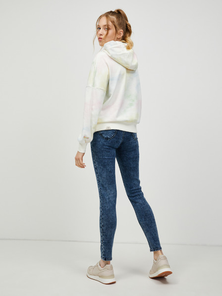 Ragwear Cremefarbener gemusterter Damen-Kapuzenpullover Ragwear Gobby Ombre