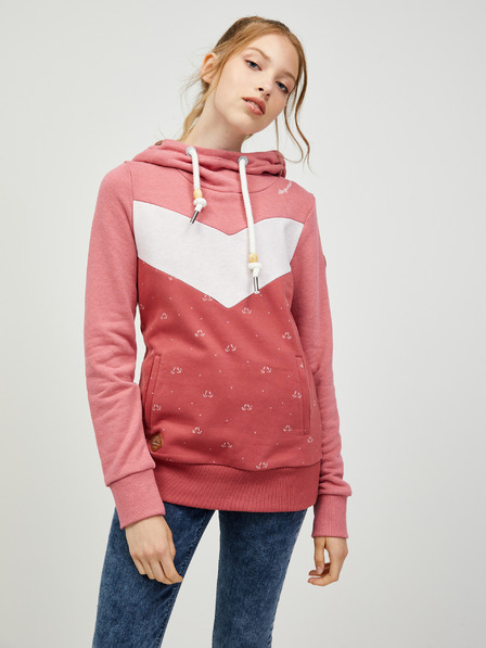 Ragwear Pinker Ragwear Trega-Kapuzenpullover für Frauen