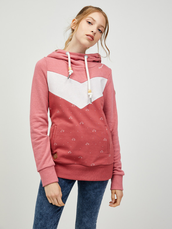Ragwear Pinker Ragwear Trega-Kapuzenpullover für Frauen