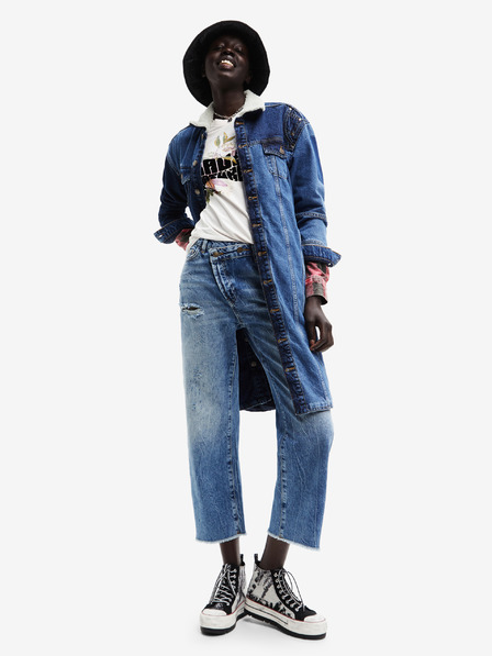 Desigual Blaue Desigual Luane lange Jeansjacke für Damen