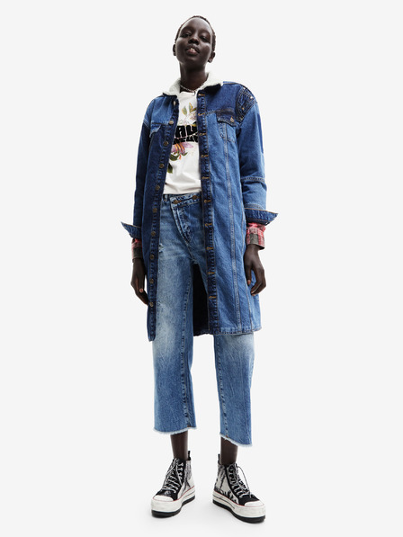 Desigual Blaue Desigual Luane lange Jeansjacke für Damen