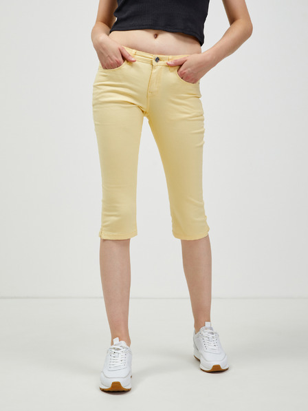 CAMAIEU Gelbe Dreiviertel-Hose mit schmaler Passform CAMAIEU
