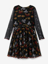 Desigual Schwarzes gemustertes Kleid für Mädchen Desigual Arroyo