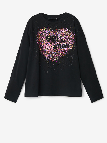 Desigual Schwarzes Mädchen-T-Shirt Desigual Alba