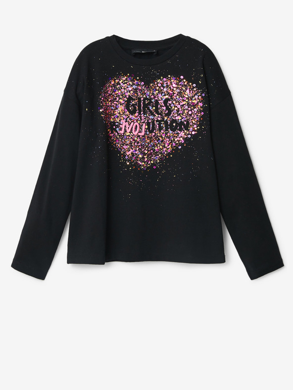Desigual Schwarzes Mädchen-T-Shirt Desigual Alba