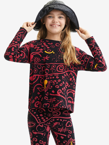 Desigual Desigual Carlota Schwarz Mädchen gemustertes T-Shirt