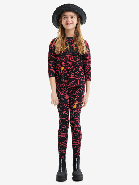 Desigual Desigual Carlota Schwarz Mädchen gemustertes T-Shirt