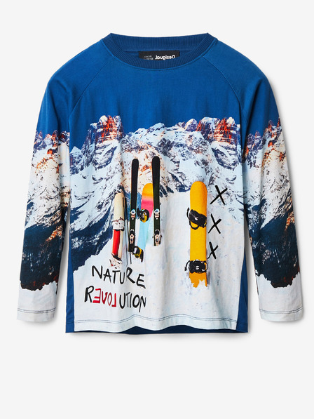 Desigual Blaues gemustertes Jungen-T-Shirt Desigual Javier