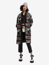 Desigual Schwarzer gemusterter Damenmantel Desigual Dev