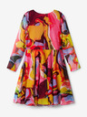 Desigual Gelb und rosa gemustertes Kleid für Mädchen Desigual Aguayo