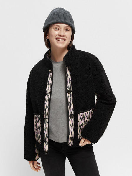 Scotch & Soda Schwarze gemusterte Damen-Wendejacke Scotch & Soda