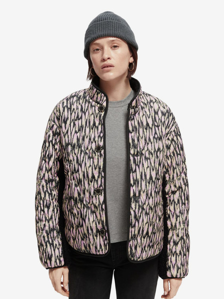 Scotch & Soda Schwarze gemusterte Damen-Wendejacke Scotch & Soda