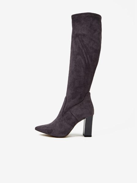 Caprice Dunkelgraue Caprice Damenstiefel mit Absatz aus Wildleder