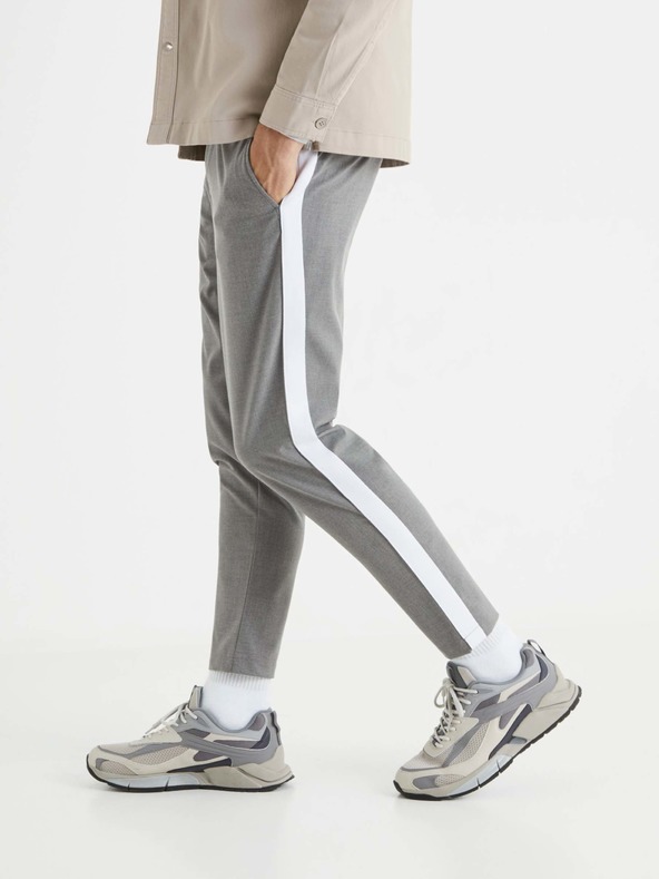 Celio Graue Herren-Cropped-Hose mit Celio 24H Botape