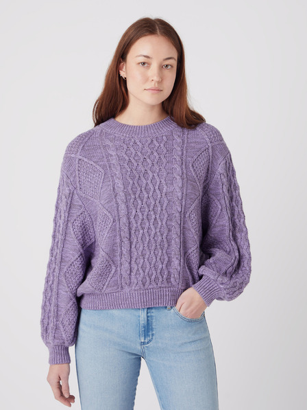 Wrangler Hellvioletter Pullover mit Ballonärmeln für Damen Wrangler