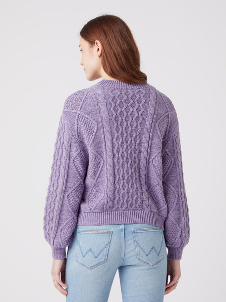Wrangler Hellvioletter Pullover mit Ballonärmeln für Damen Wrangler