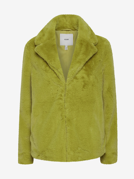 ICHI Grüne ICHI-Kunstpelz-Jacke für Frauen