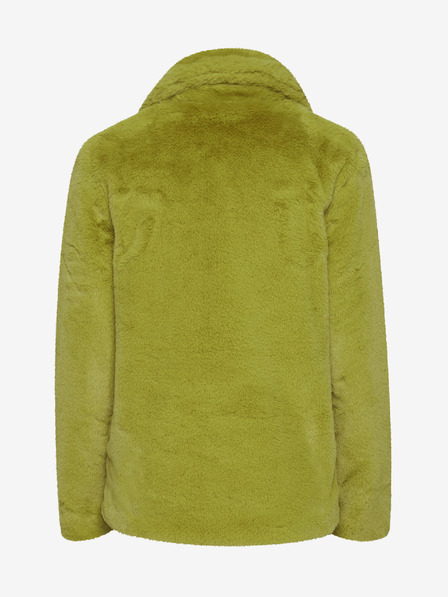 ICHI Grüne ICHI-Kunstpelz-Jacke für Frauen