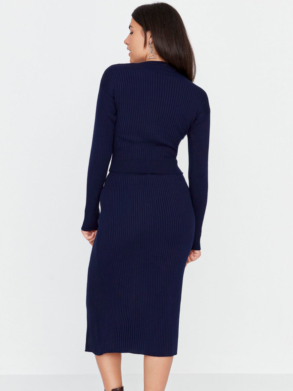 Trendyol Dunkelblaues Pullover-Rock und Langarm-Top-Set Trendyol