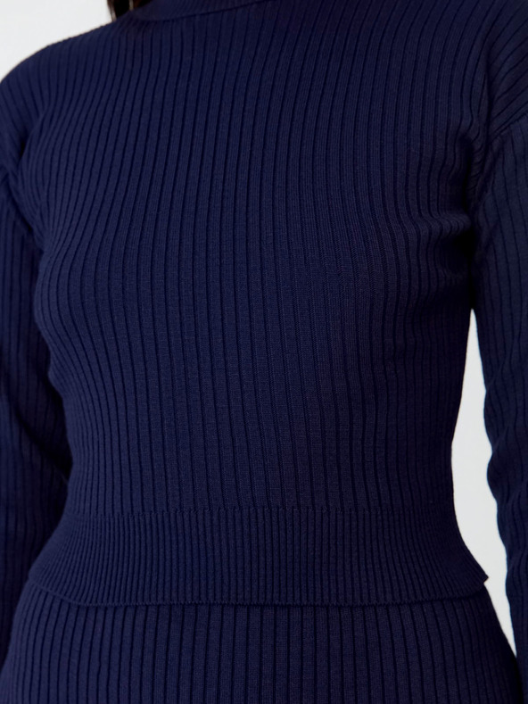 Trendyol Dunkelblaues Pullover-Rock und Langarm-Top-Set Trendyol