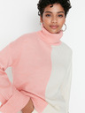 Trendyol Weiß-rosa Damen-Rollkragenpullover Trendyol