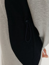Trendyol Schwarz-grau gestreiftes Sweatshirt-Kleid mit Kapuze Trendyol