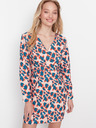Trendyol Blau und beige gemustertes Kleid Trendyol