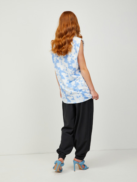 Pieces Blau-weiß gemustertes Long-T-Shirt Pieces Tabbi