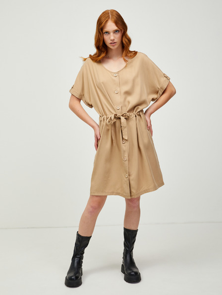 Ragwear Beigefarbenes Hemdkleid Ragwear Purah