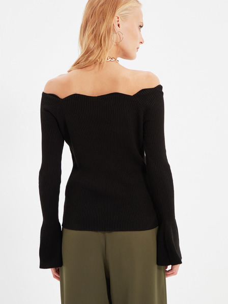 Trendyol Schwarzer Off-Shoulder-Pullover für Damen Trendyol