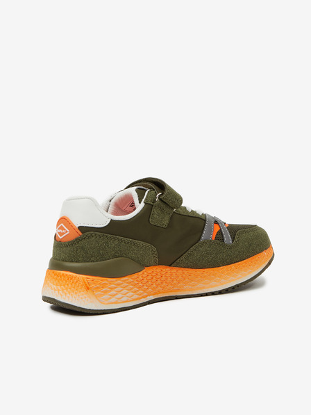 Replay Orange-grüne Kinder-Sneaker mit Replay-Wildlederdetails