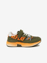 Replay Orange-grüne Kinder-Sneaker mit Replay-Wildlederdetails