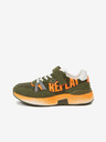 Replay Orange-grüne Kinder-Sneaker mit Replay-Wildlederdetails