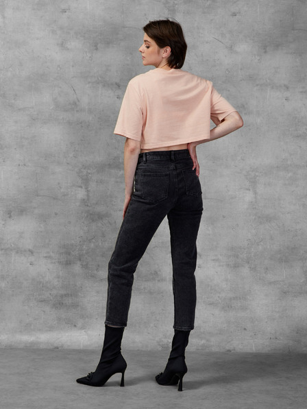 Diesel Diesel apricotfarbenes Damen-Cropped-Shirt