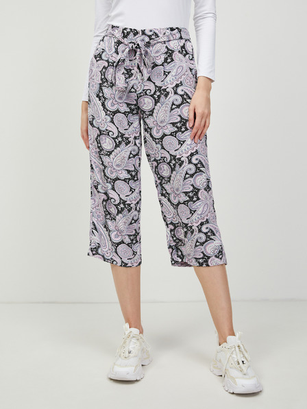 ONLY Lila und schwarz gemusterte Culottes ONLY Nova