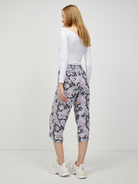 ONLY Lila und schwarz gemusterte Culottes ONLY Nova