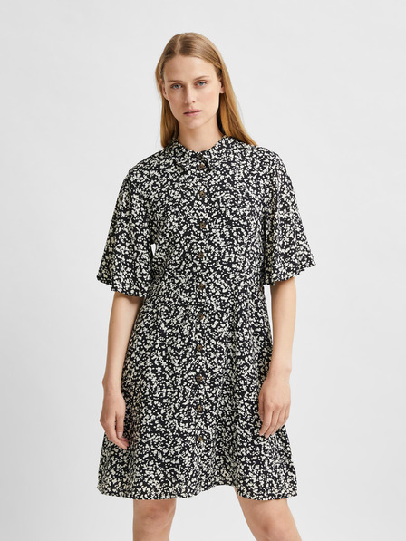 Selected Femme Schwarz gemustertes Hemdkleid Selected Femme Uma