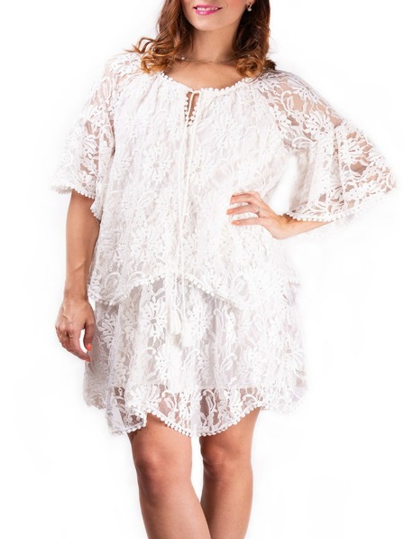 SIMPO Lace Up Kleid
