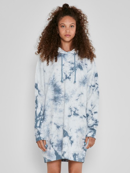Noisy May Blau und weiß gemustertes Sweatshirt-Kleid Noisy May Ilma