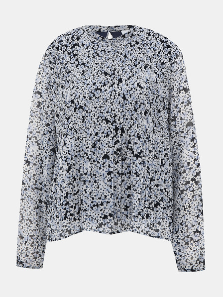 Vila Blaue Plissee-Bluse mit Blumenmuster VILA Moltan
