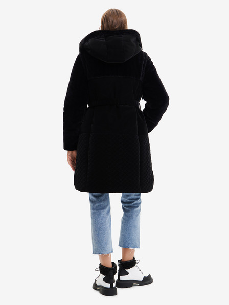 Desigual Schwarzer Damen-Wintermantel mit Pelz Desigual Sundsvall