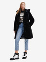 Desigual Schwarzer Damen-Wintermantel mit Pelz Desigual Sundsvall