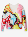 Desigual Gelb und rosa gemusterter Damenpullover Desigual Eugenia