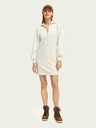 Scotch & Soda Cremefarbenes Damen-Sweatshirt-Kleid mit Ballonärmeln Scotch & Soda