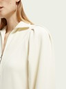 Scotch & Soda Cremefarbenes Damen-Sweatshirt-Kleid mit Ballonärmeln Scotch & Soda