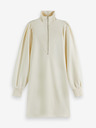 Scotch & Soda Cremefarbenes Damen-Sweatshirt-Kleid mit Ballonärmeln Scotch & Soda