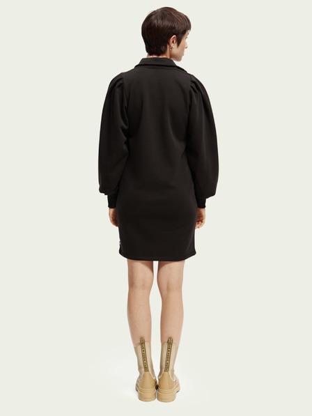 Scotch & Soda Schwarzes Damen-Sweatshirt-Kleid mit Ballonärmeln Scotch & Soda